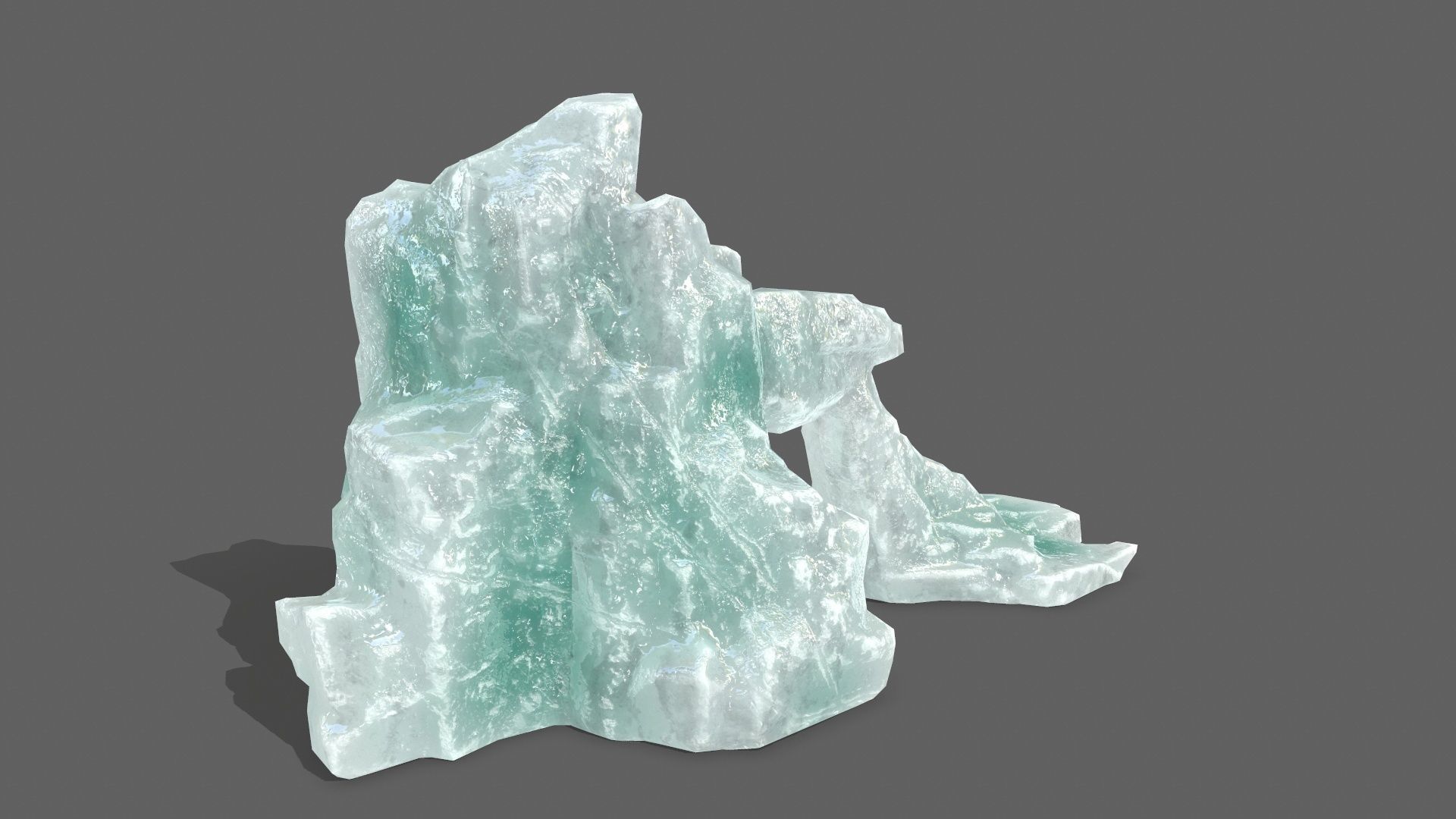 Ice Set piece of aquamarine Low-poly 3D model_4
