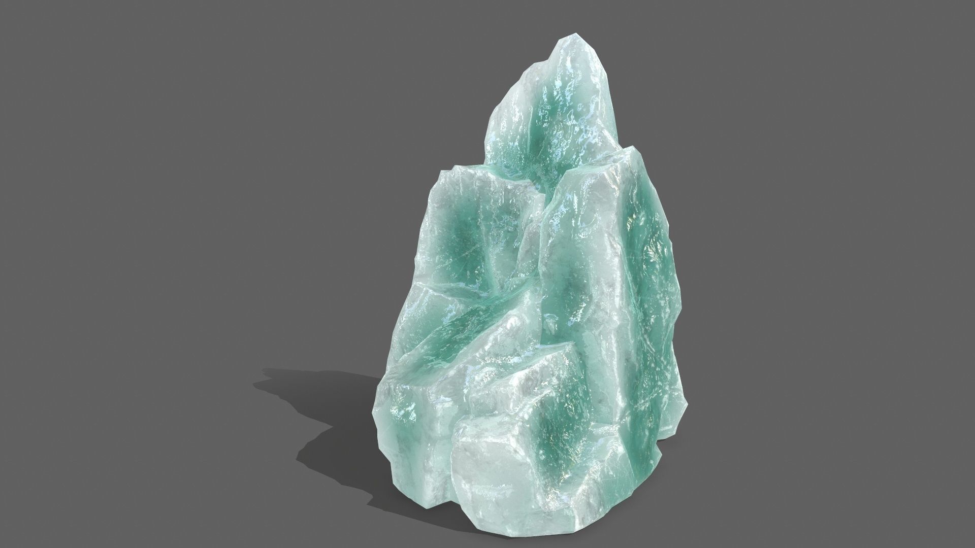 Ice Set piece of aquamarine Low-poly 3D model_22
