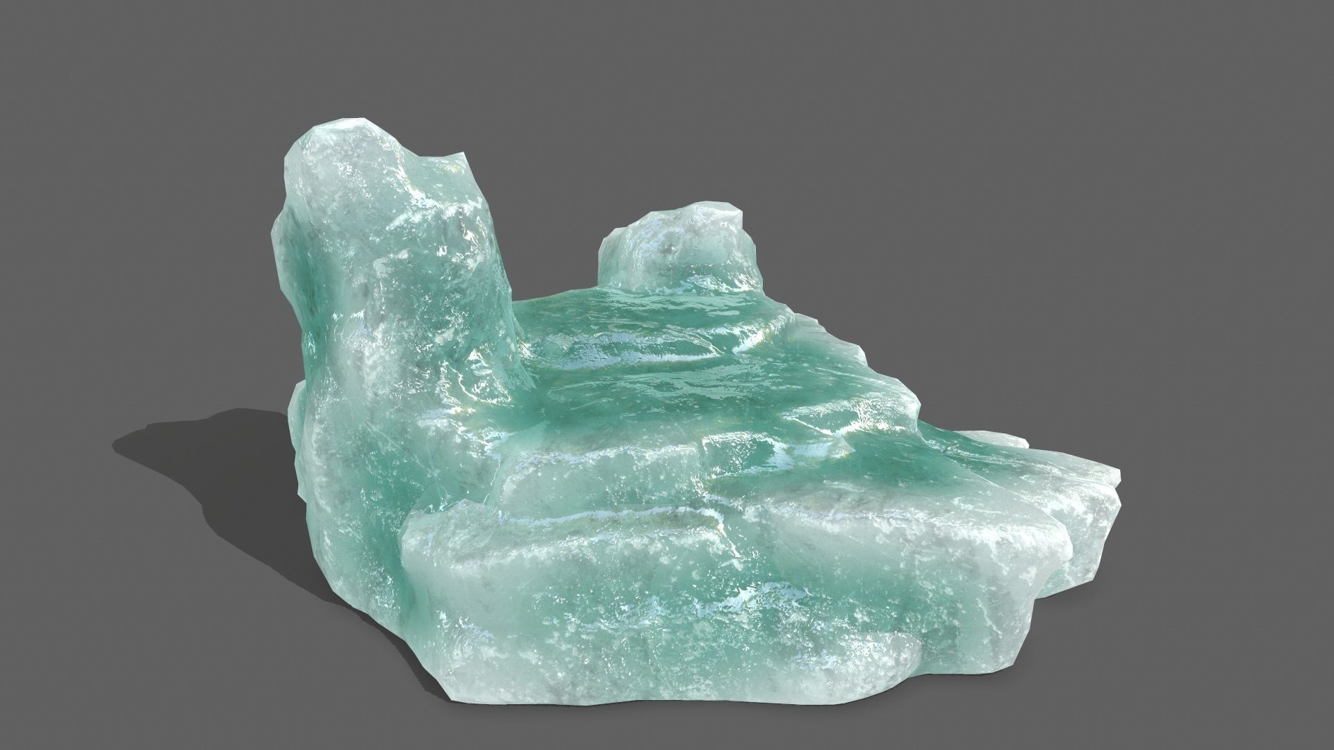 Ice Set piece of aquamarine Low-poly 3D model_11