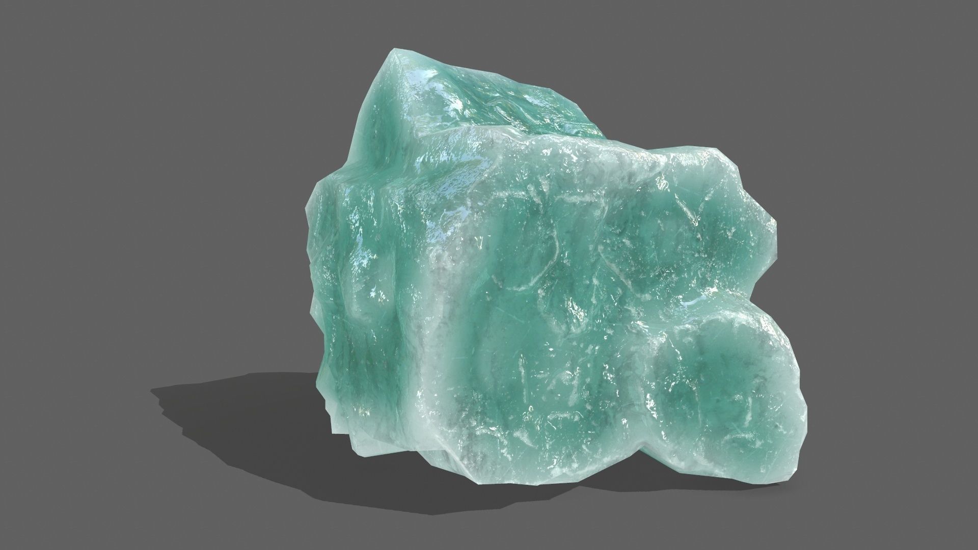 Ice Set piece of aquamarine Low-poly 3D model_15