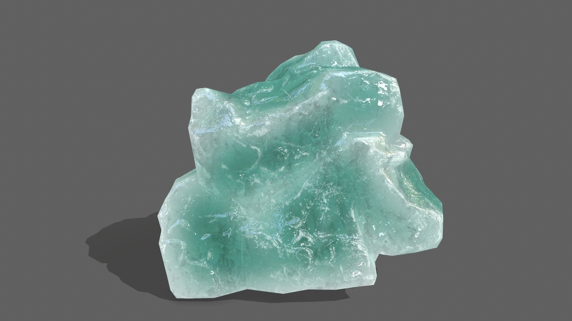 Ice Set piece of aquamarine Low-poly 3D model_14
