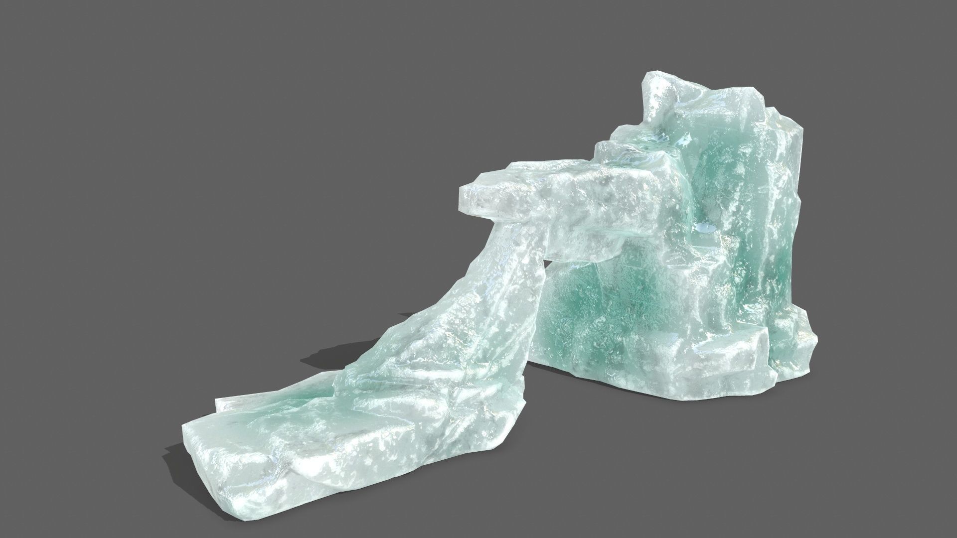 Ice Set piece of aquamarine Low-poly 3D model_7