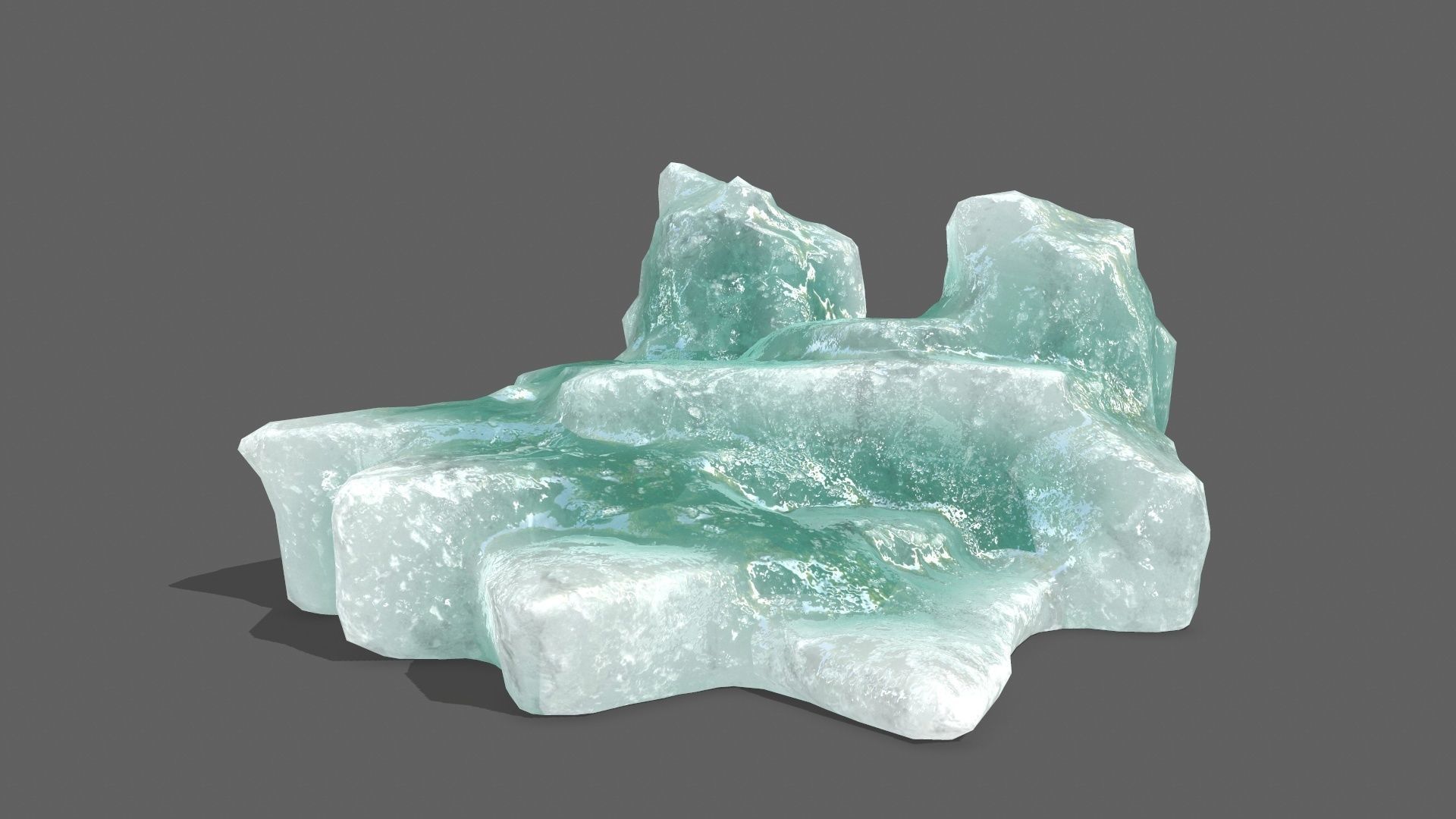 Ice Set piece of aquamarine Low-poly 3D model_9
