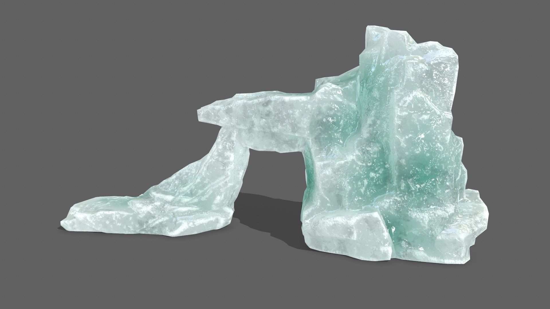 Ice Set piece of aquamarine Low-poly 3D model_6