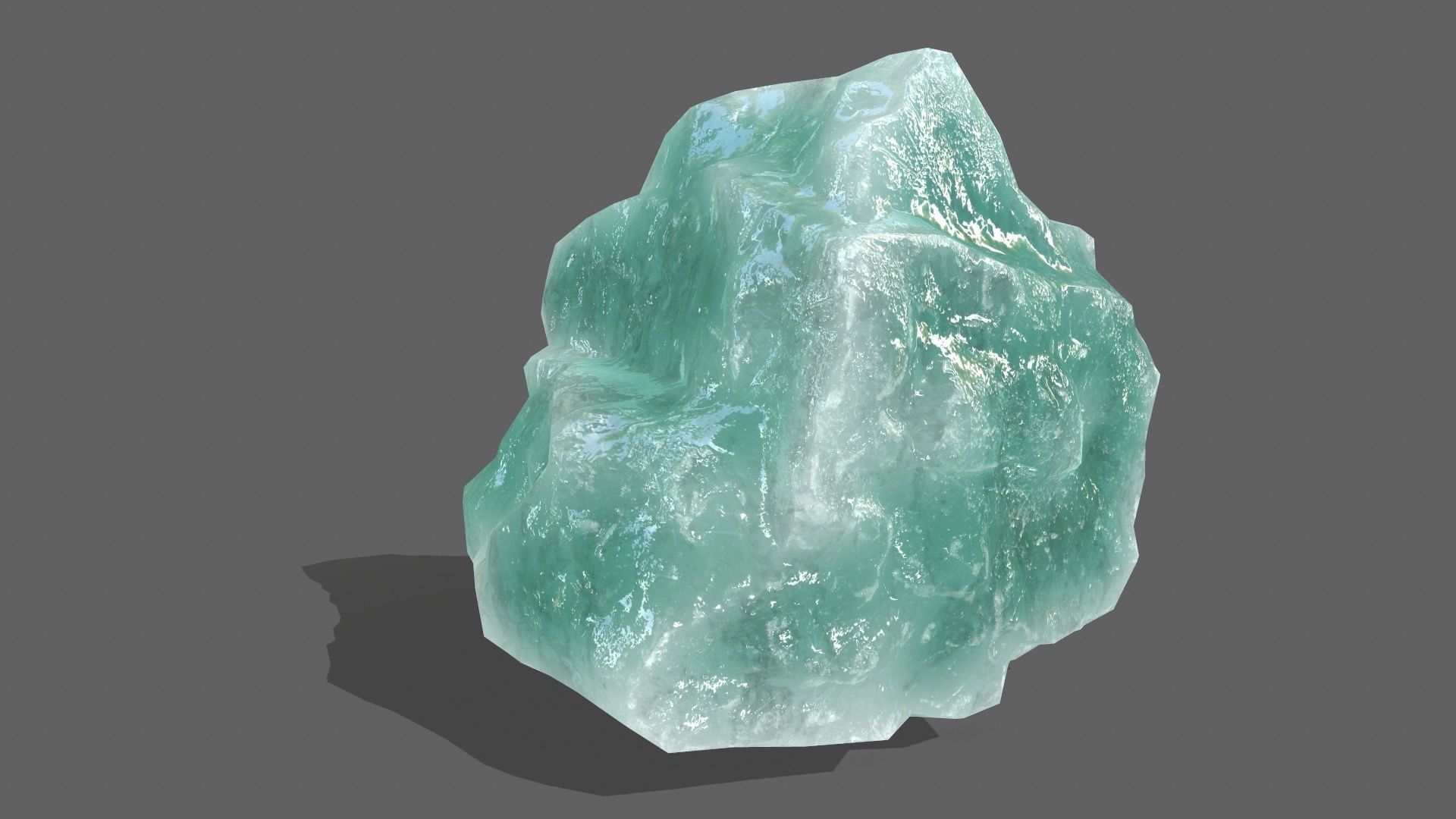Ice Set piece of aquamarine Low-poly 3D model_16