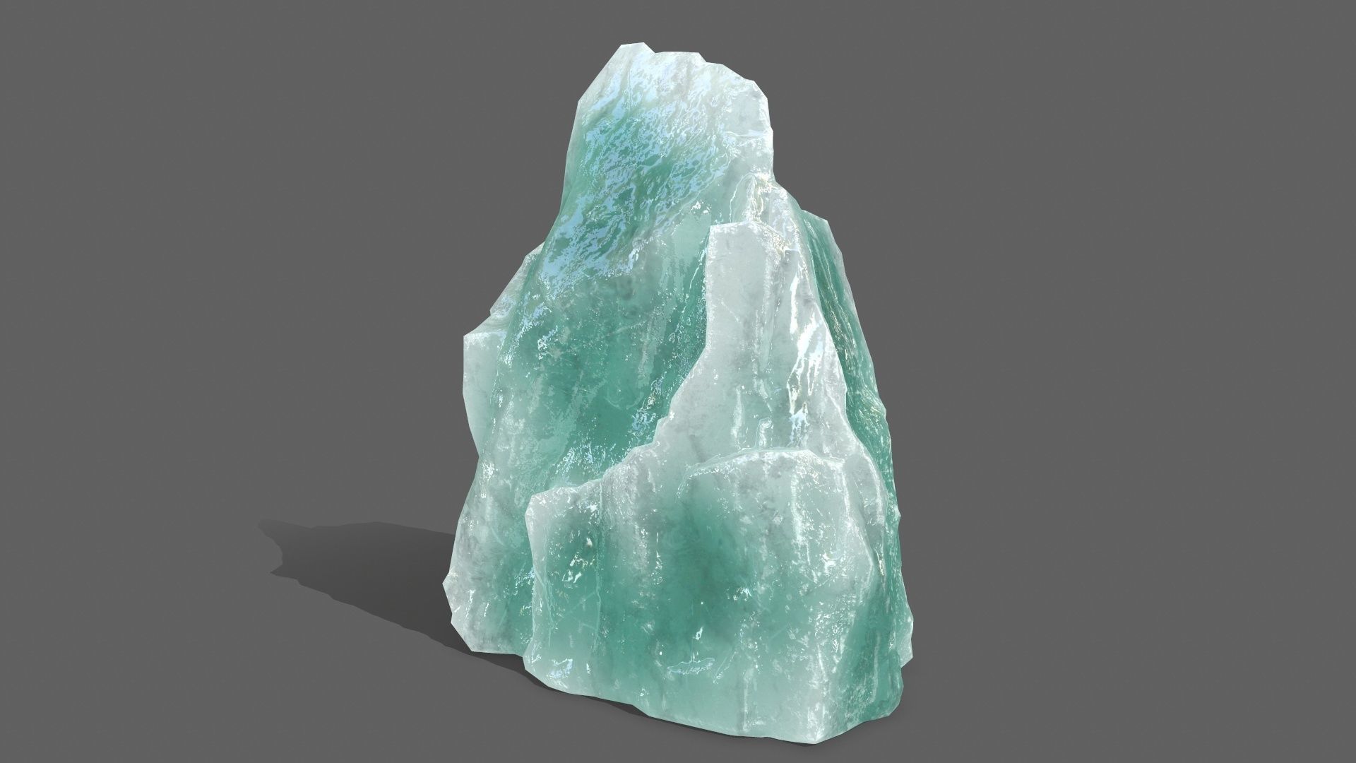 Ice Set piece of aquamarine Low-poly 3D model_19