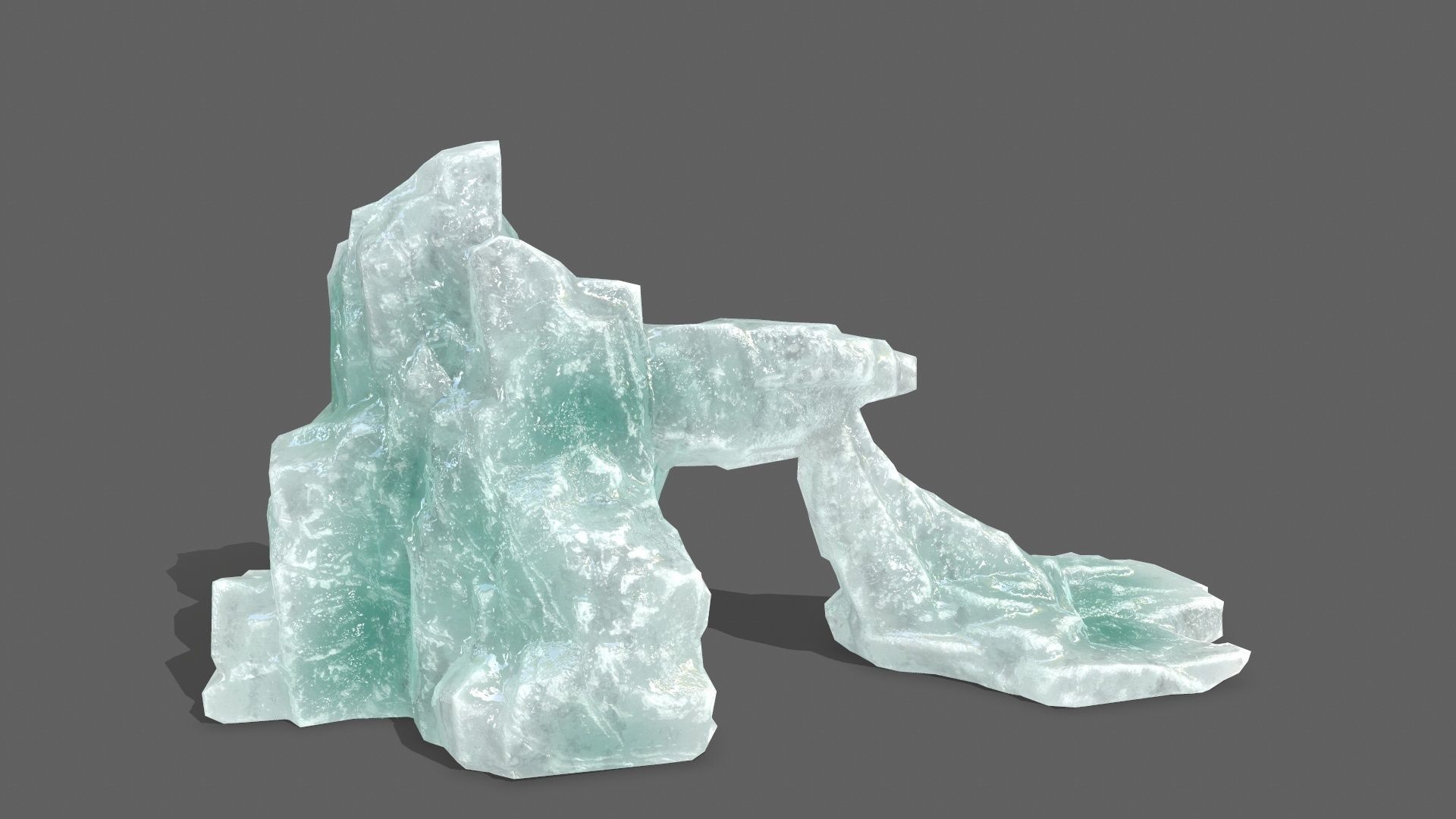 Ice Set piece of aquamarine Low-poly 3D model_3