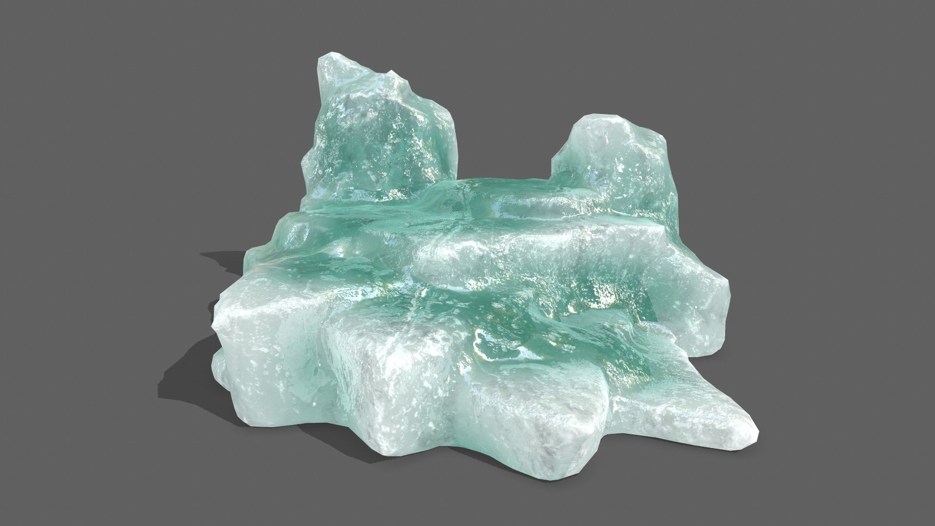 Ice Set piece of aquamarine Low-poly 3D model_10