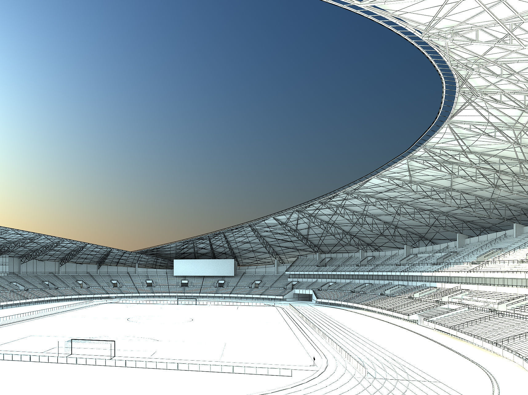 Football Soccer stadium  3D model_7