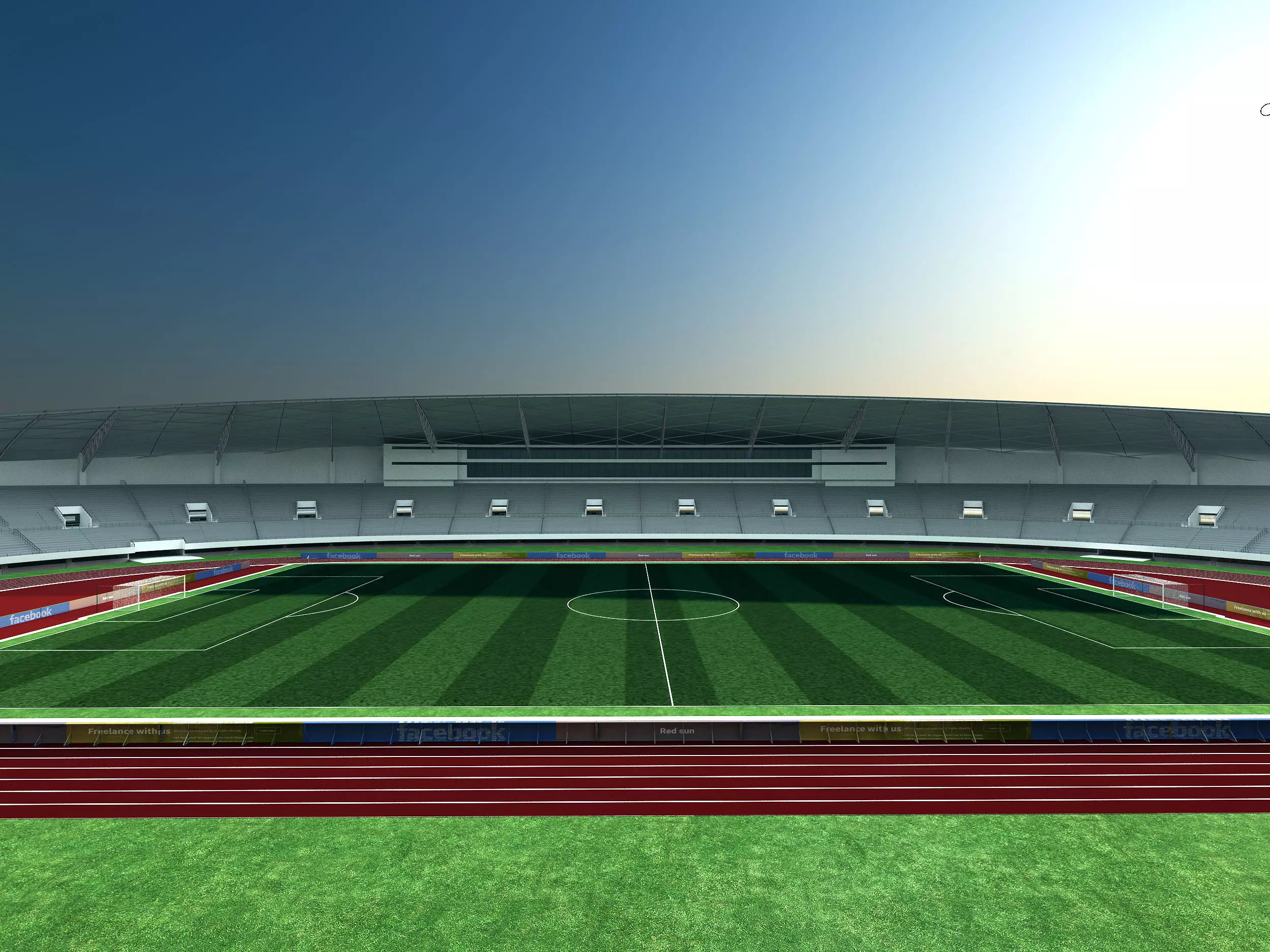 Football Soccer stadium  3D model_0