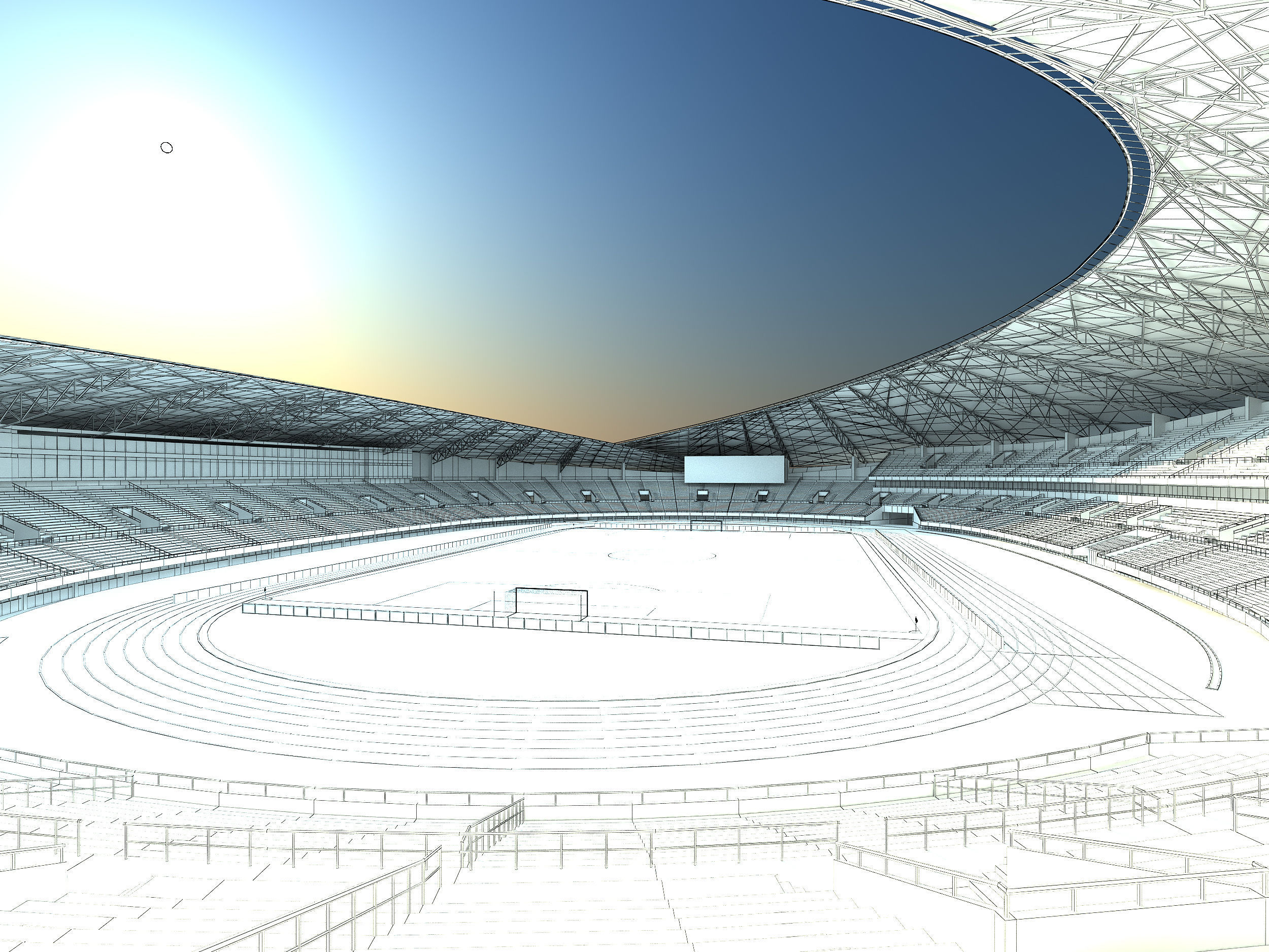 Football Soccer stadium  3D model_5