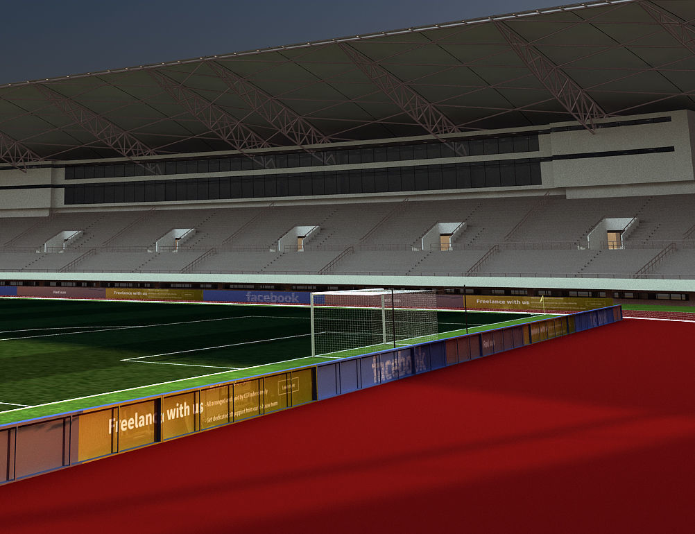 Football Soccer stadium  3D model_4