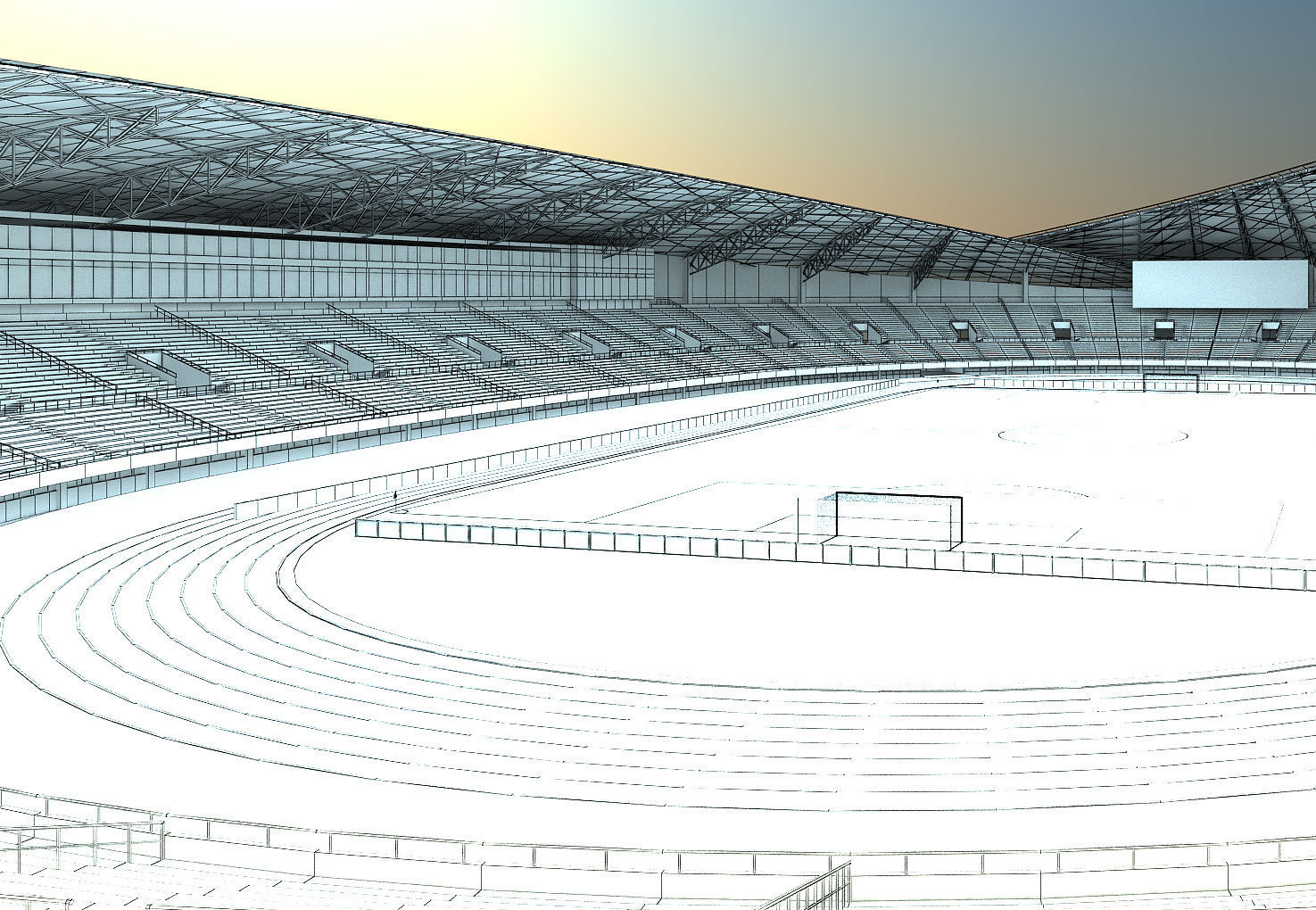 Football Soccer stadium  3D model_6