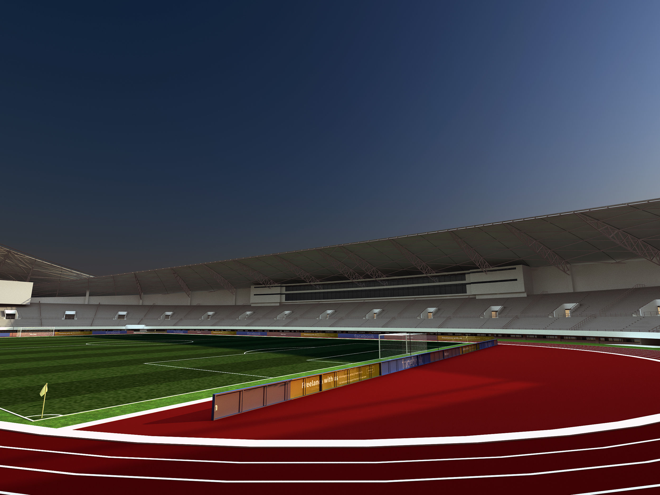 Football Soccer stadium  3D model_2