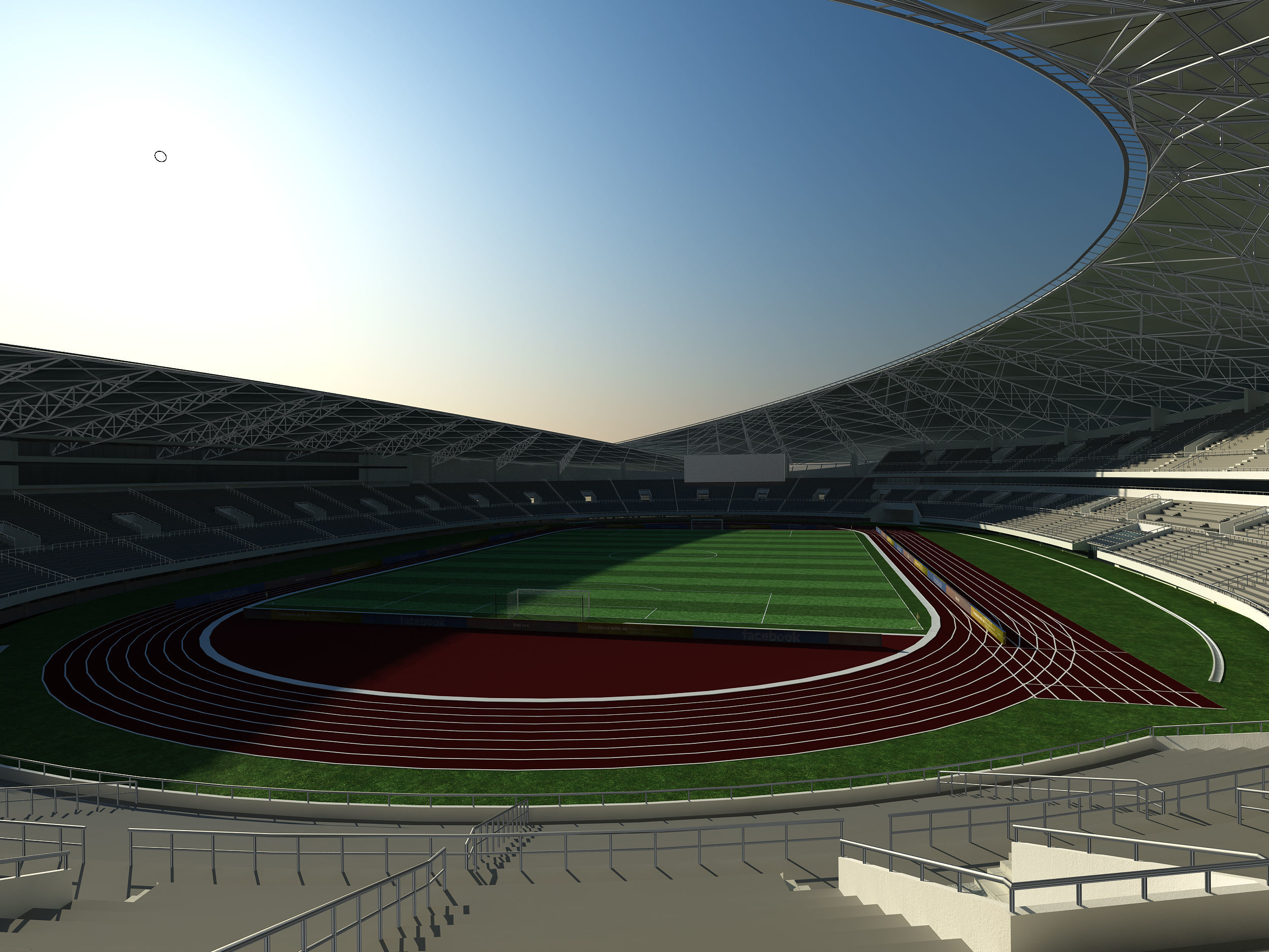 Football Soccer stadium  3D model_1