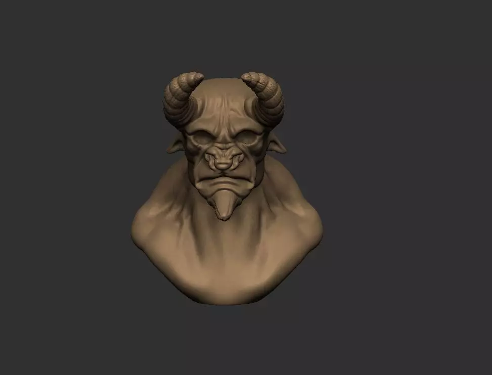 Demon Creature Bust Free 3D print model
