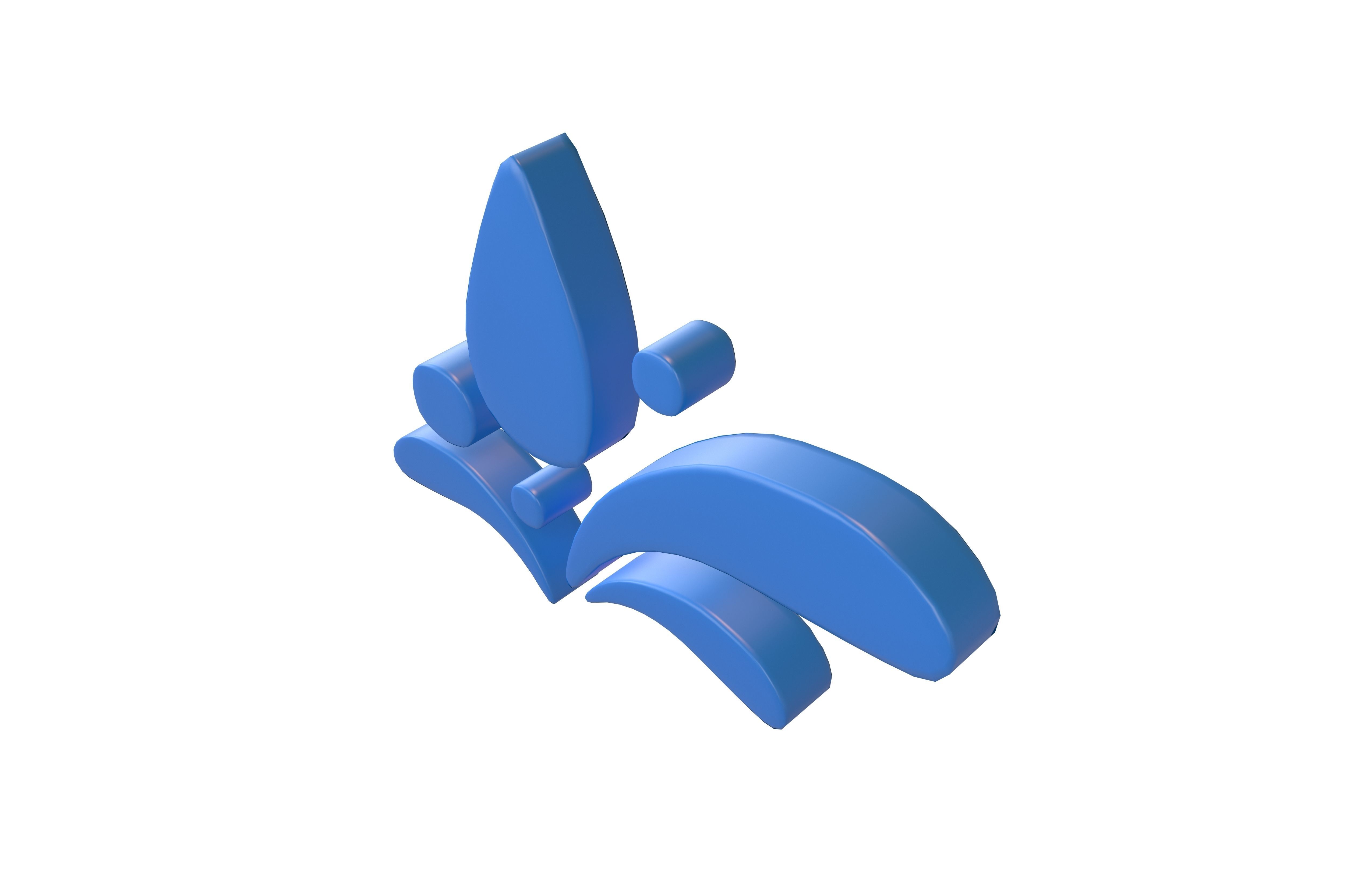 Wave Symbol v1 001 Low-poly 3D model_2