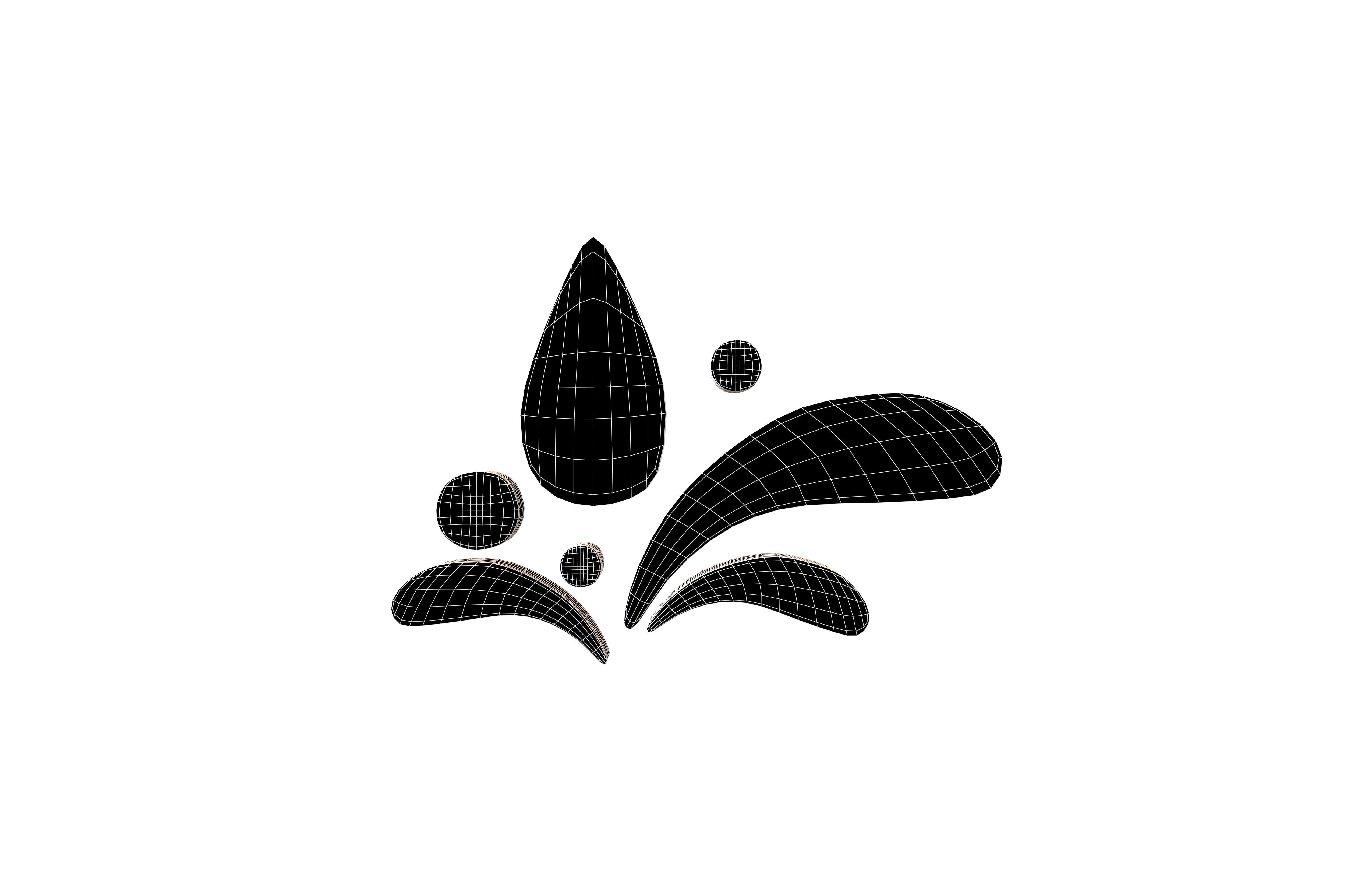 Wave Symbol v1 001 Low-poly 3D model_5