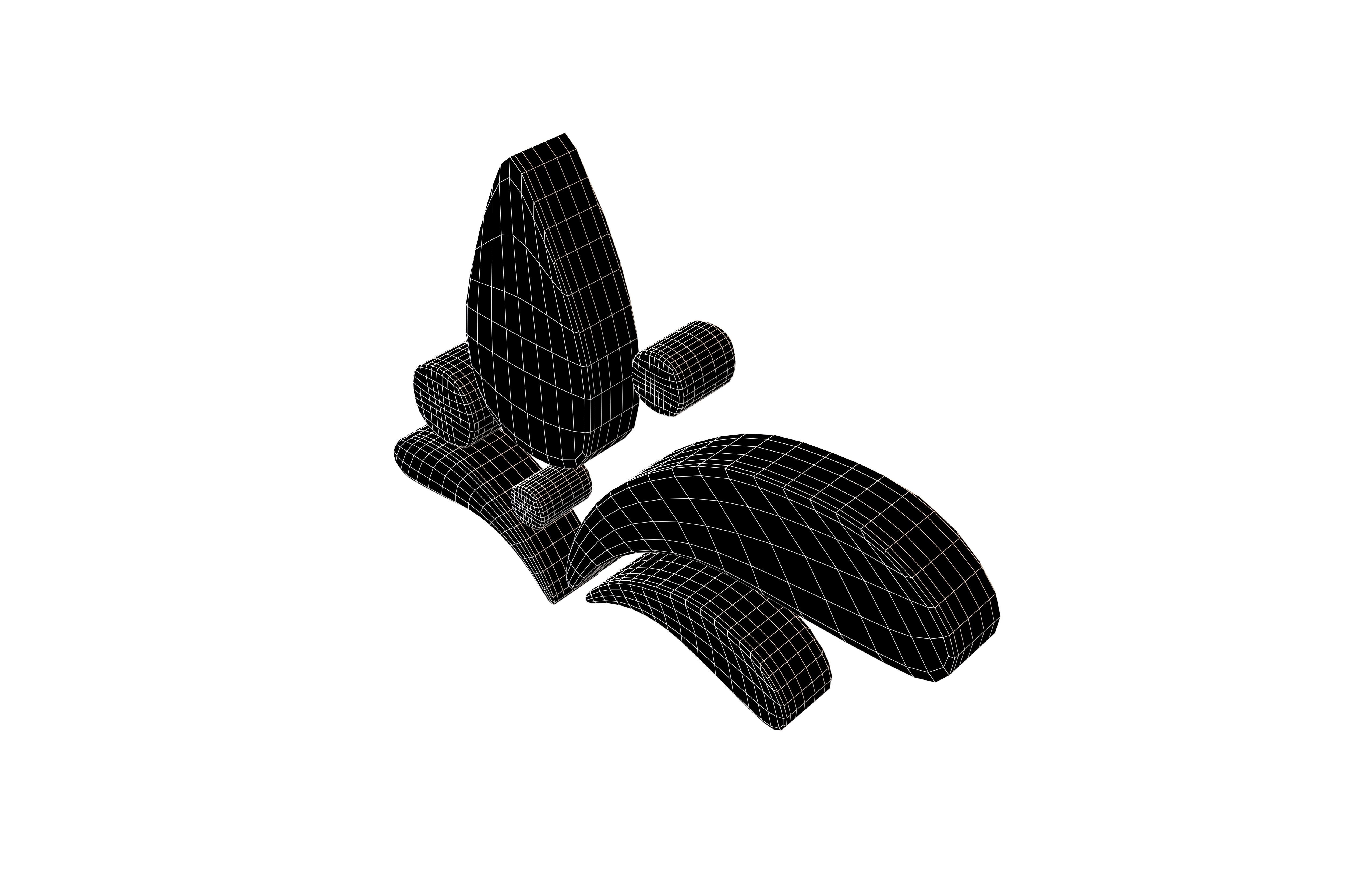 Wave Symbol v1 001 Low-poly 3D model_6