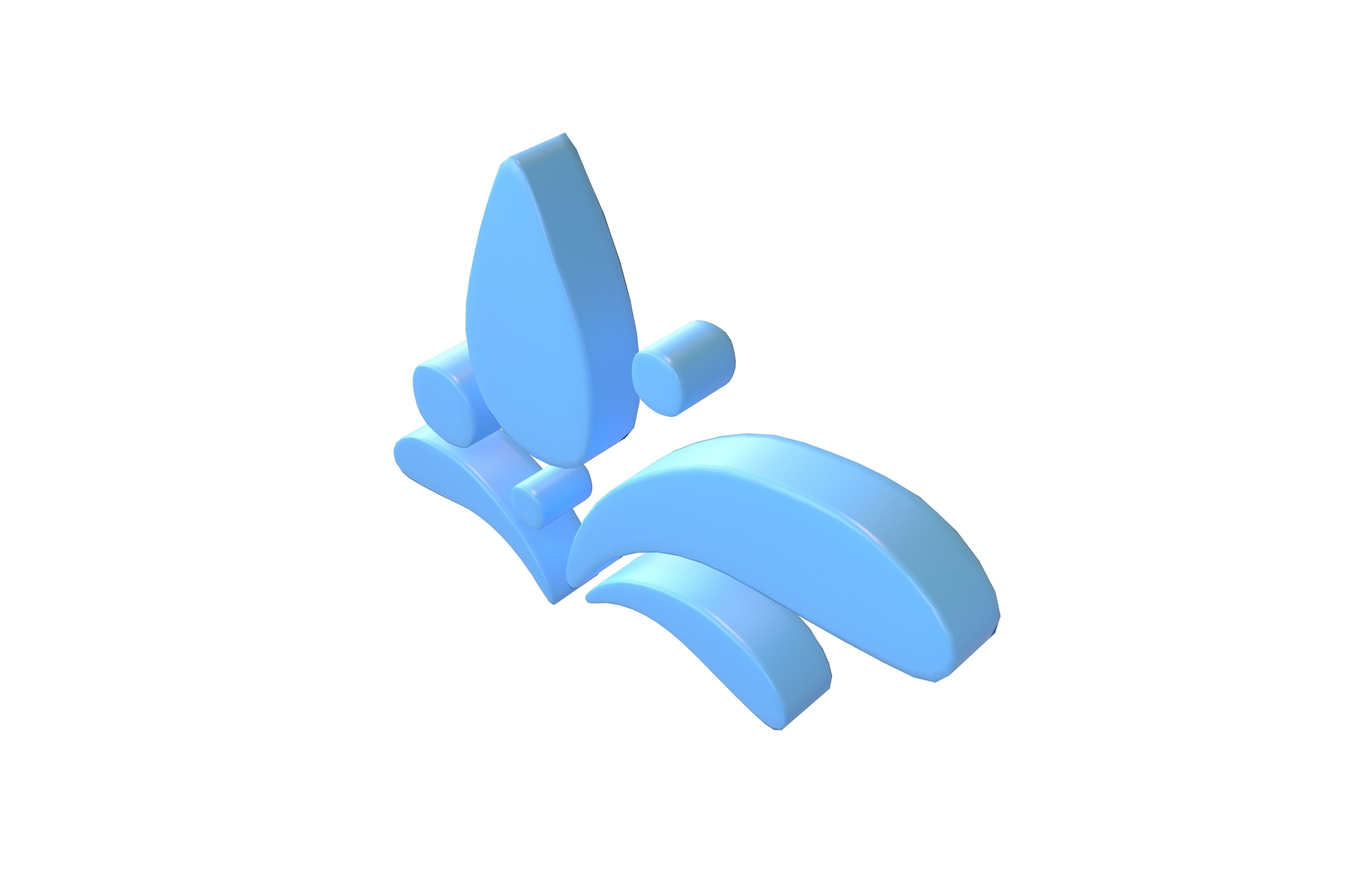 Wave Symbol v1 002 Low-poly 3D model_2