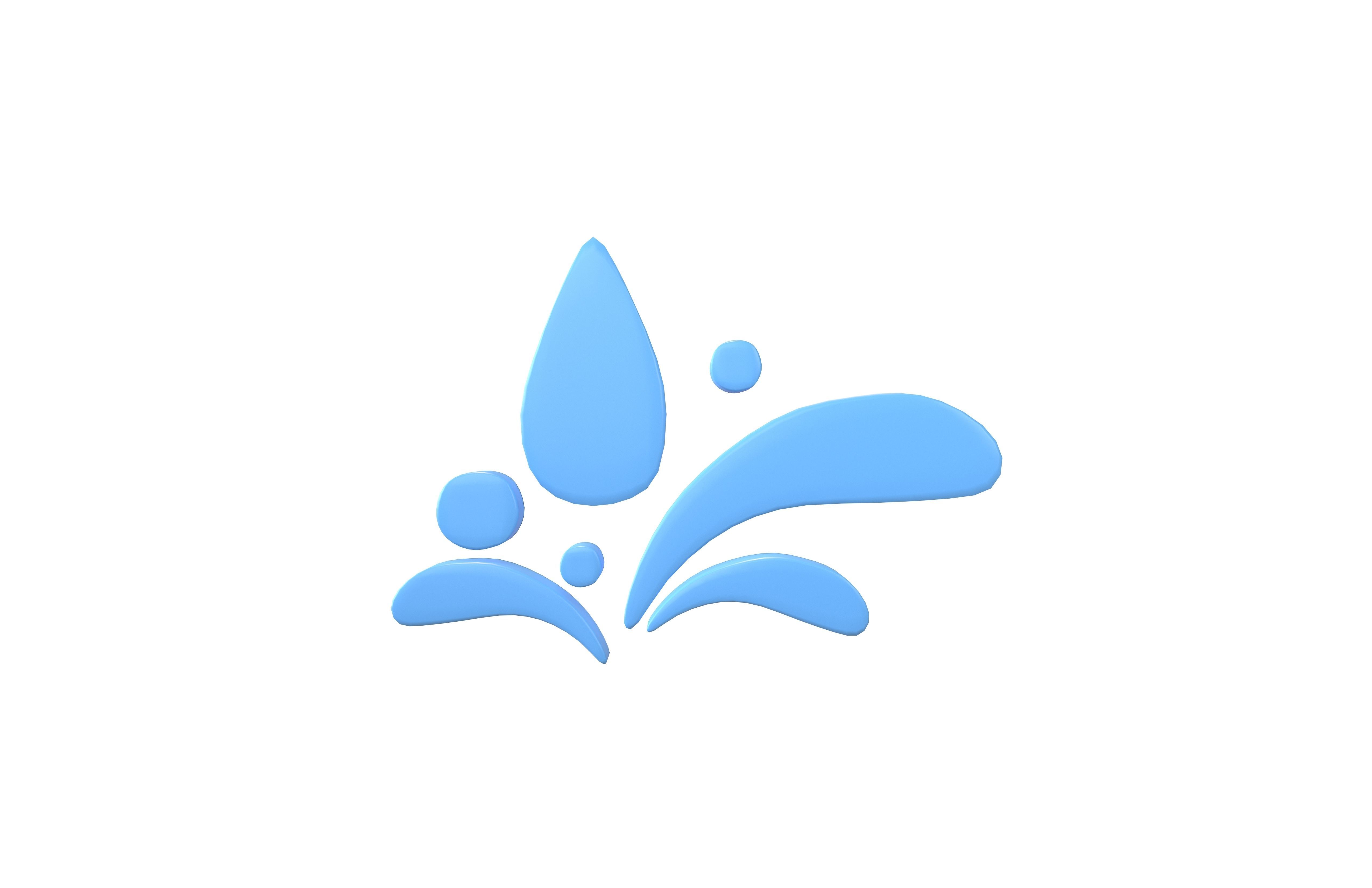 Wave Symbol v1 002 Low-poly 3D model_1