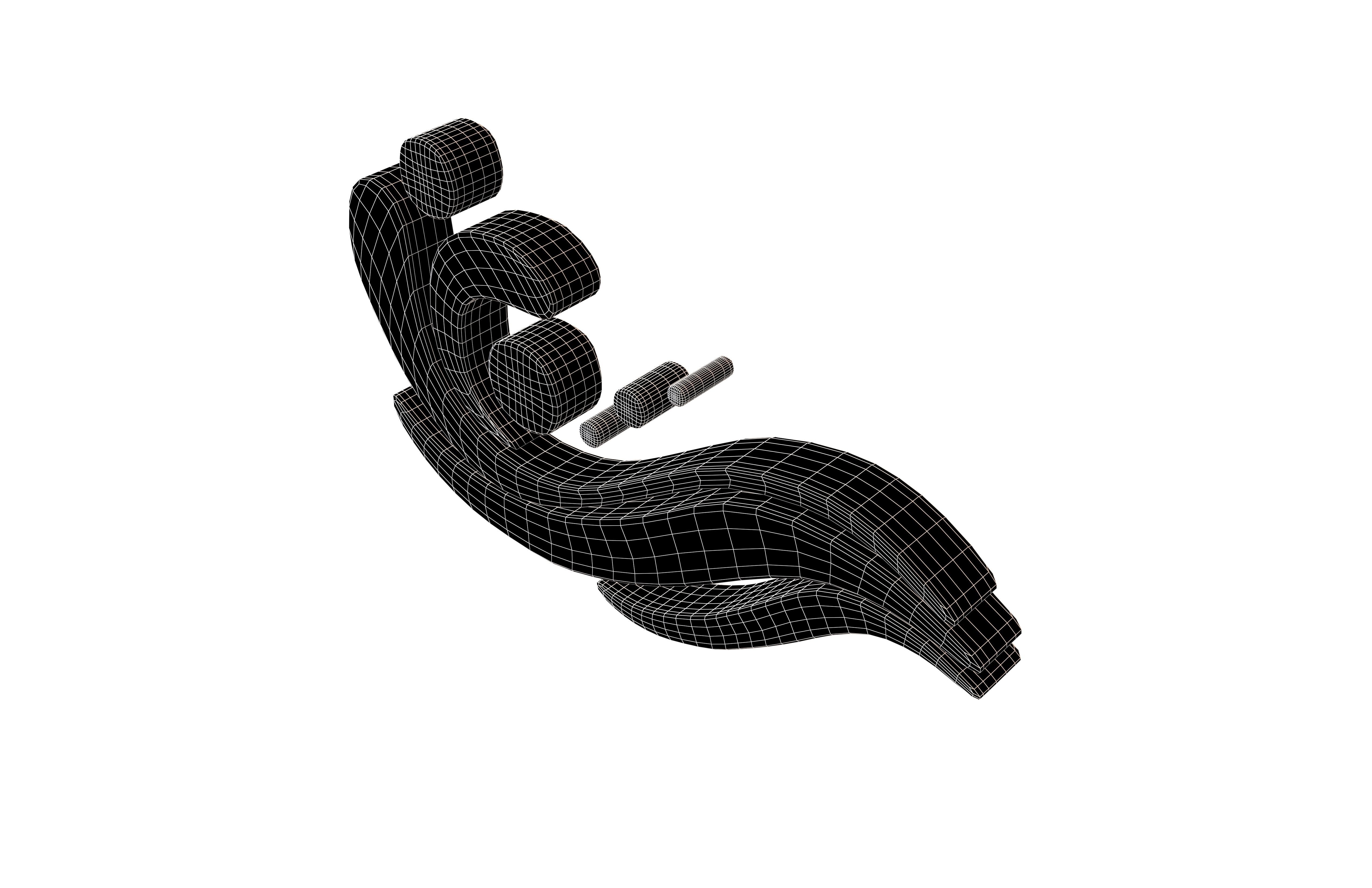 Wave Symbol v2 001 Low-poly 3D model_6