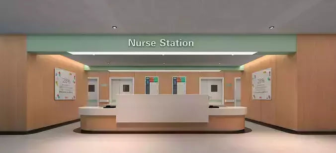 Hospital corridor 3D model