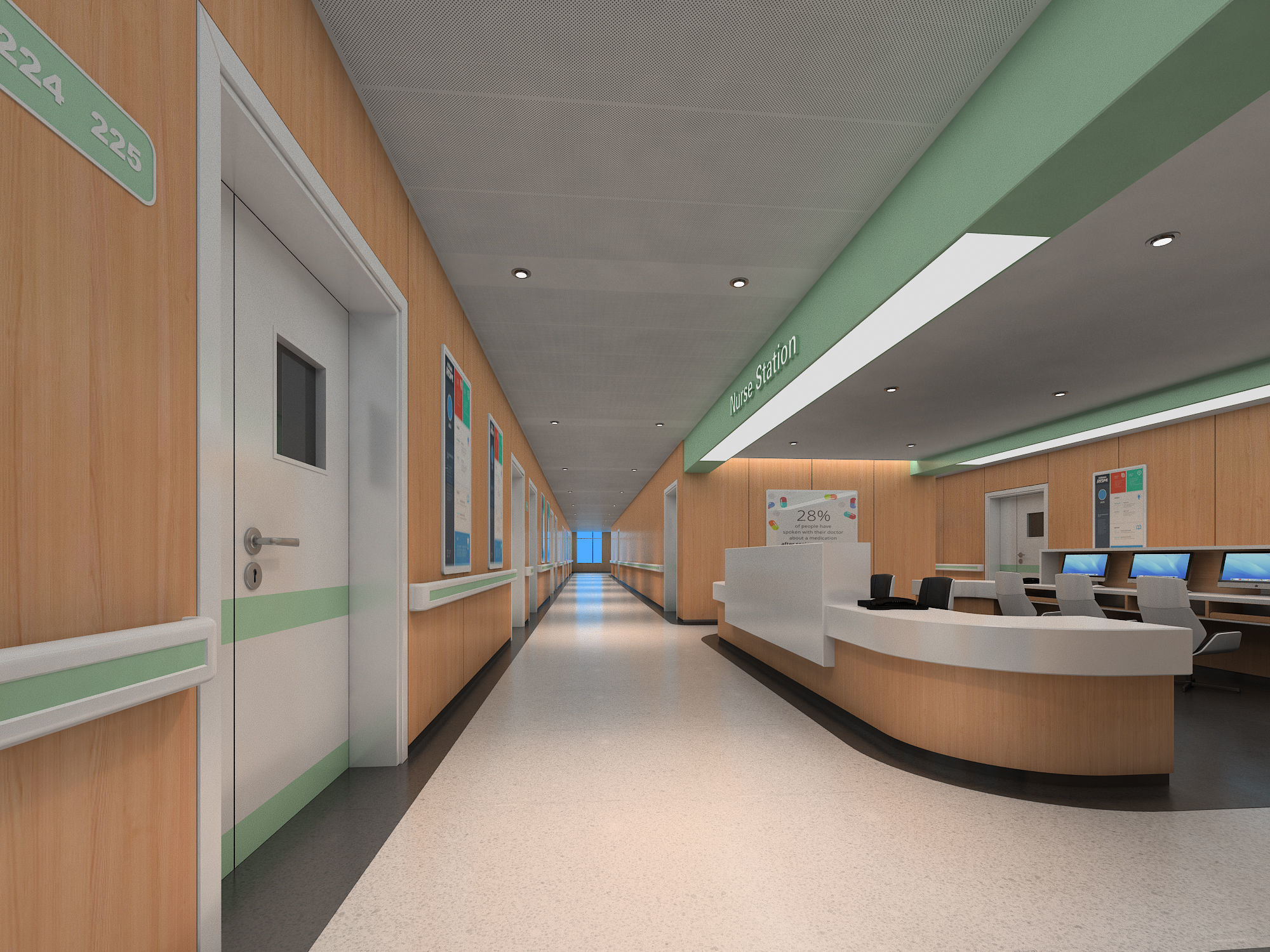 Hospital corridor 3D model_2