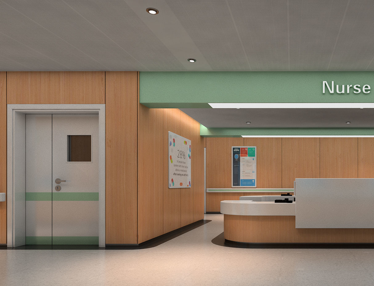 Hospital corridor 3D model_4