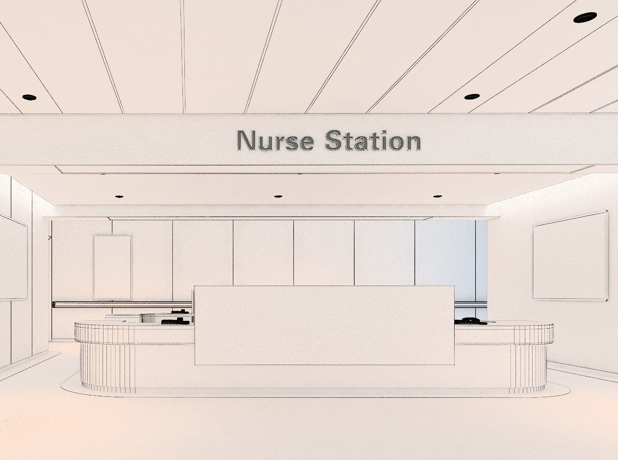 Hospital corridor 3D model_11