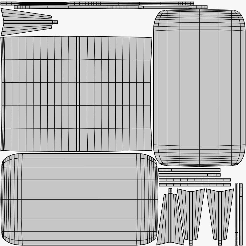 Alfanso Coffee Table engineered wood Low-poly 3D model_6