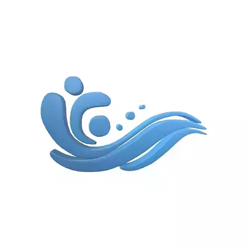 Wave Symbol v2 003 Low-poly 3D model