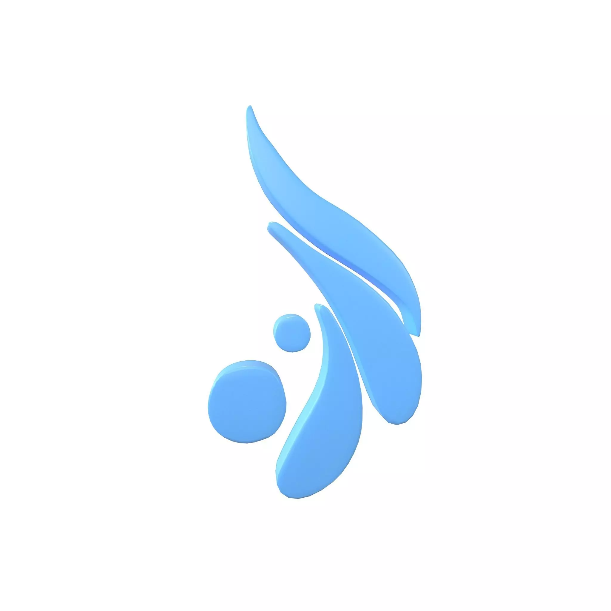 Wave Symbol v3 002 Low-poly 3D model