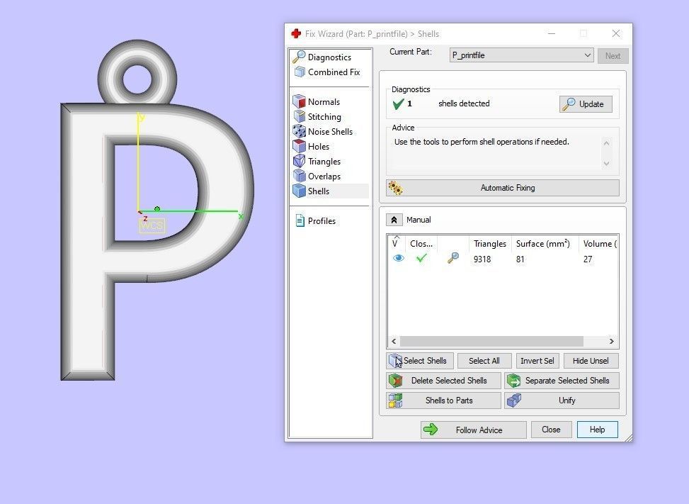 Heart Alphabet P 3D print model_12