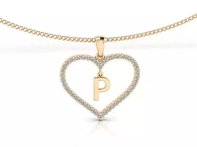 Heart Alphabet P 3D print model