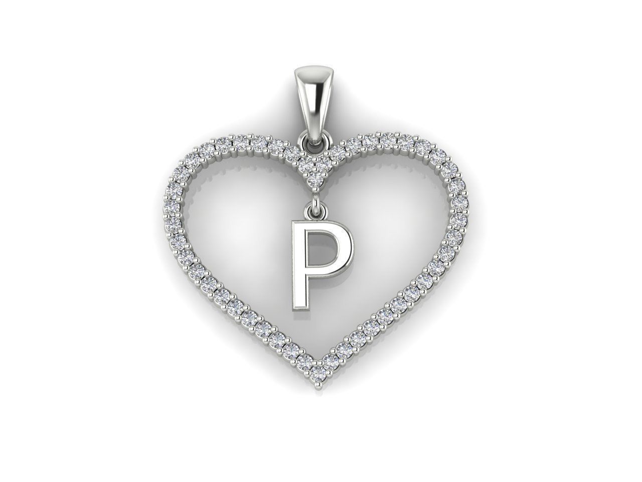 Heart Alphabet P 3D print model_8