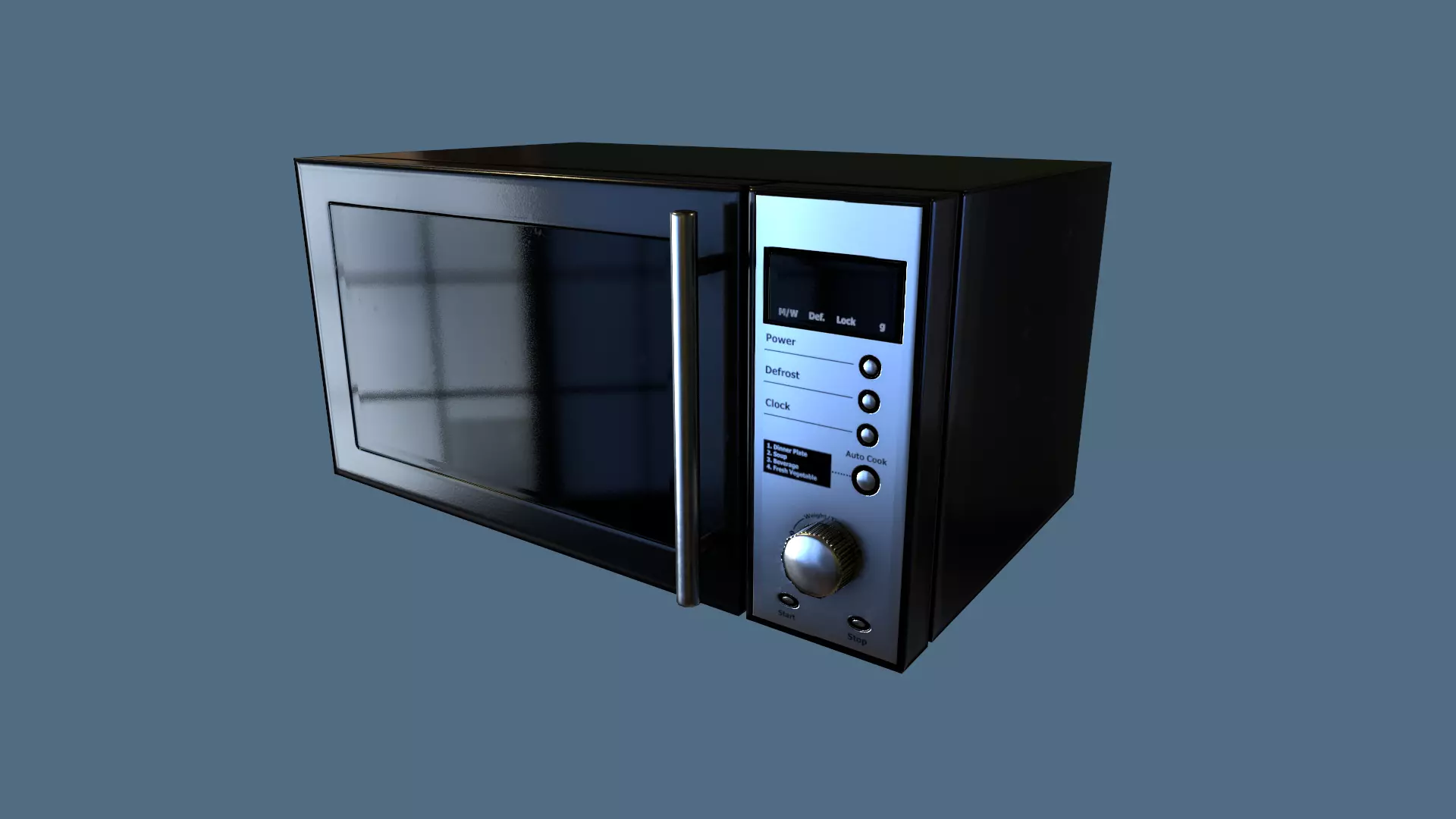 Microwave Low-poly 3D model_0