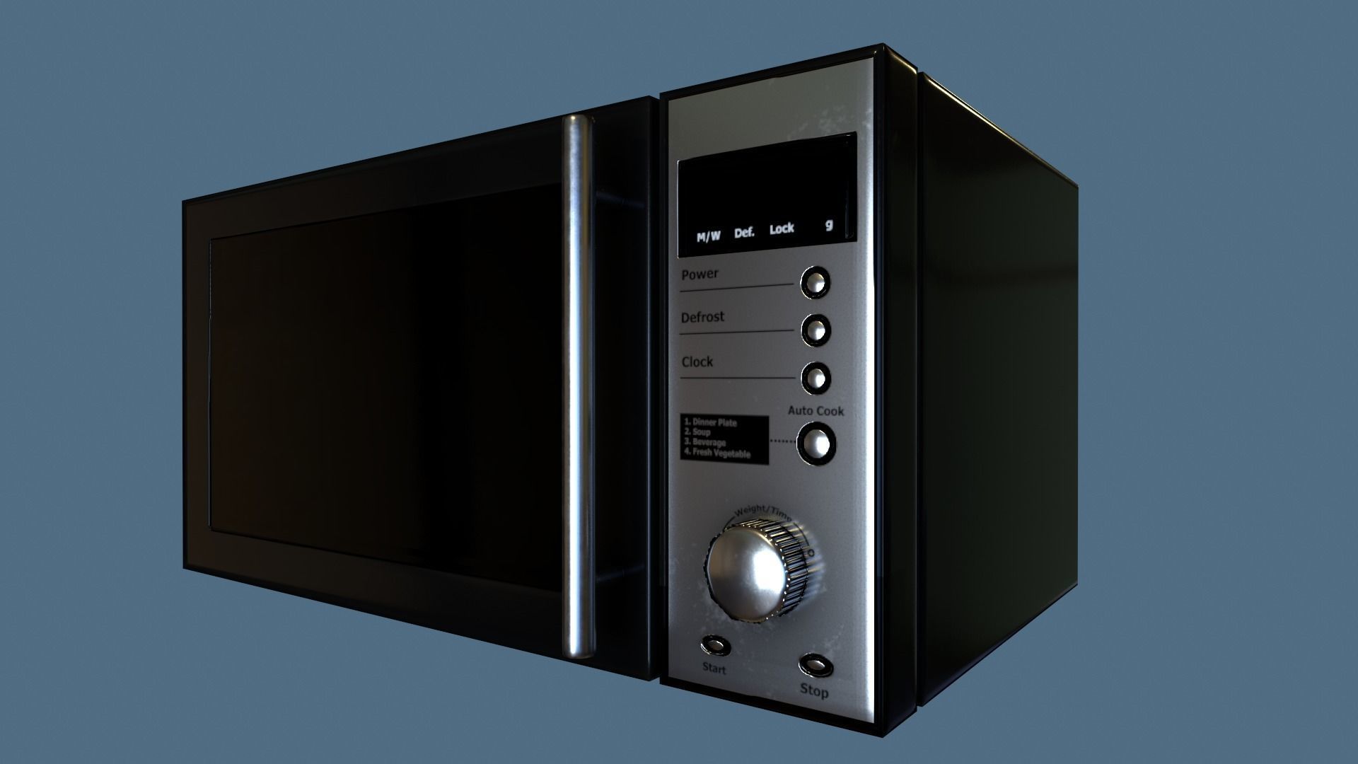 Microwave Low-poly 3D model_4