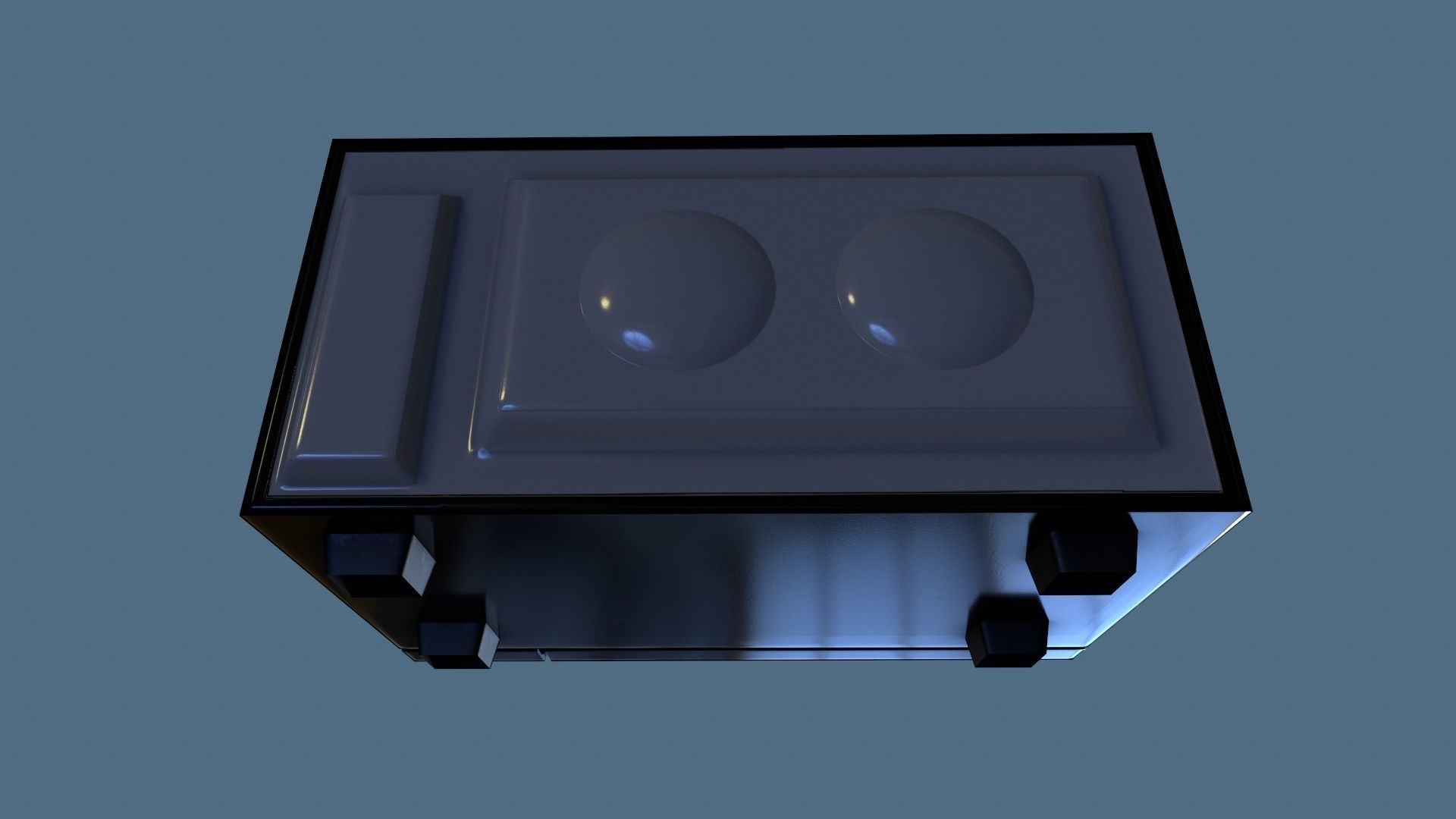 Microwave Low-poly 3D model_7