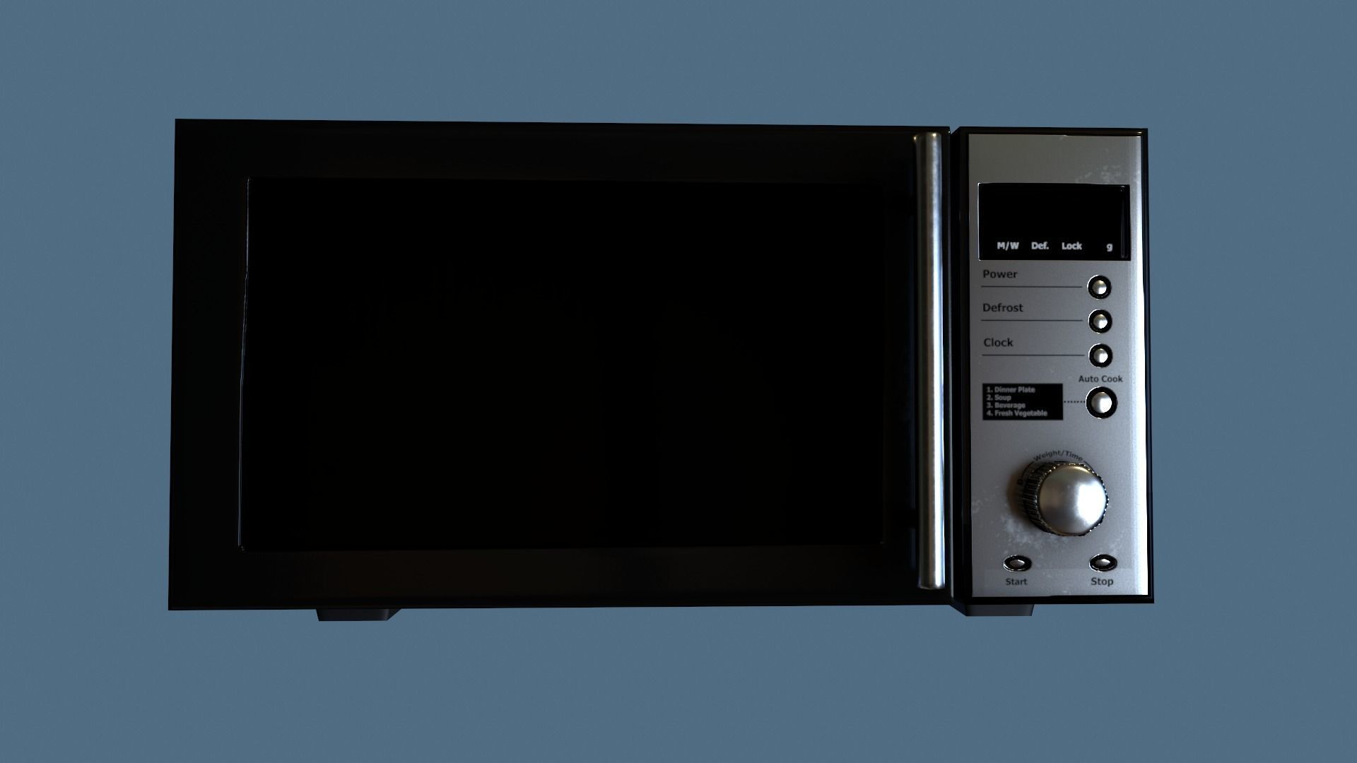 Microwave Low-poly 3D model_3