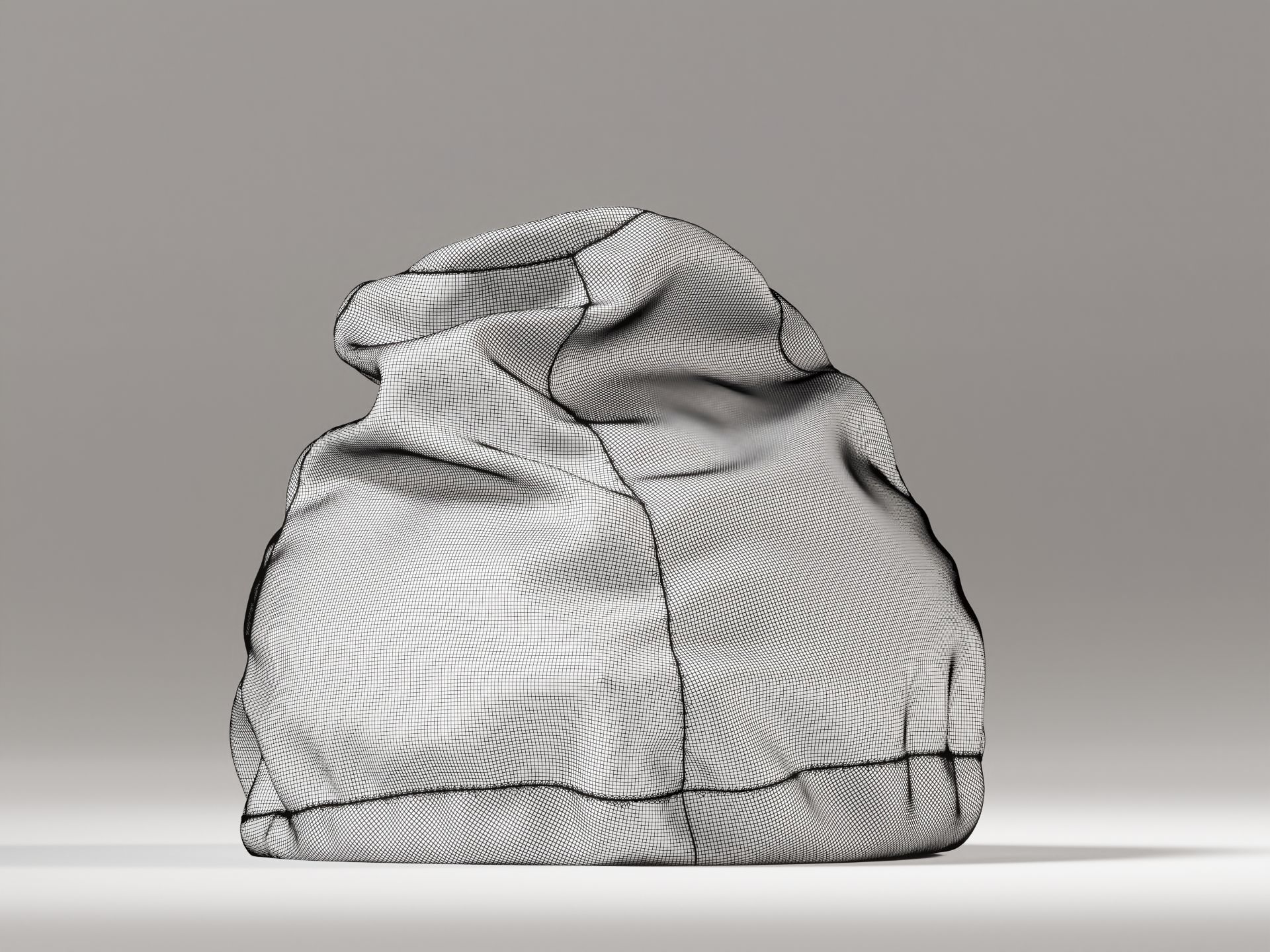 Leather Bean Bag  3D model_1