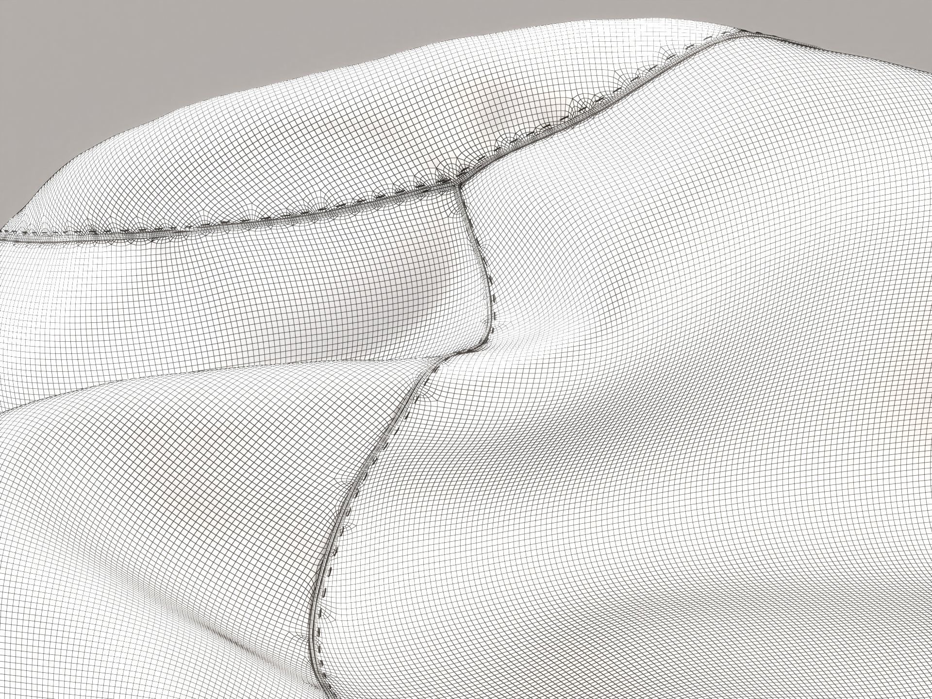 Leather Bean Bag  3D model_3