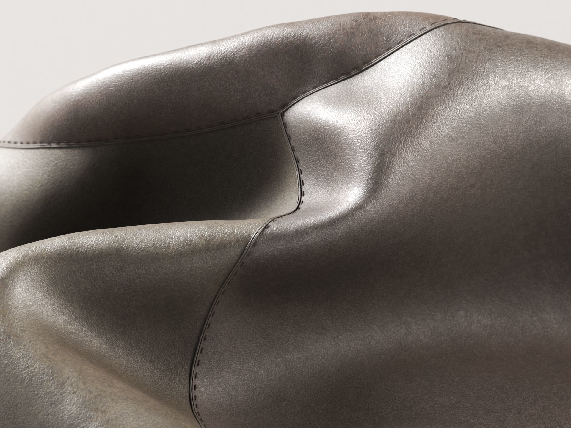Leather Bean Bag  3D model_2