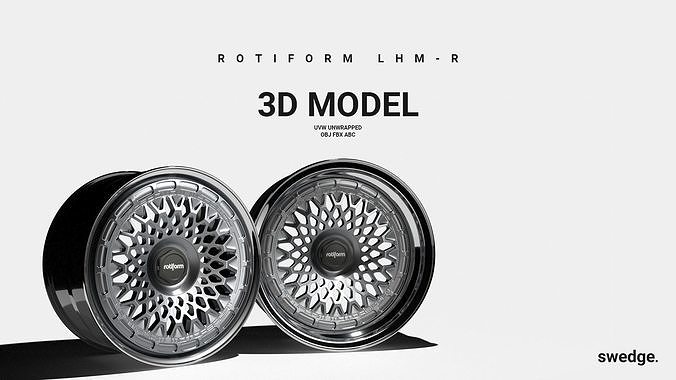 Rotiform LHM R Wheel Rim  3D Model UVW Unwrapped 3D model