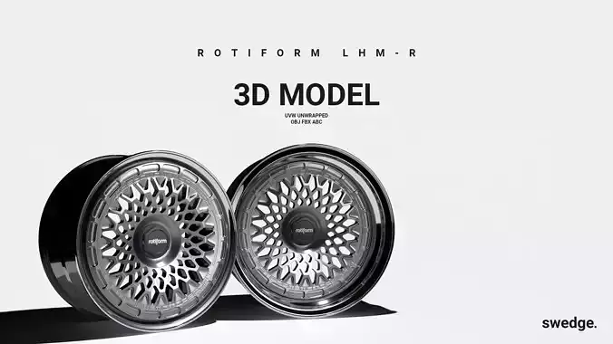Rotiform LHM R Wheel Rim  3D Model UVW Unwrapped 3D model