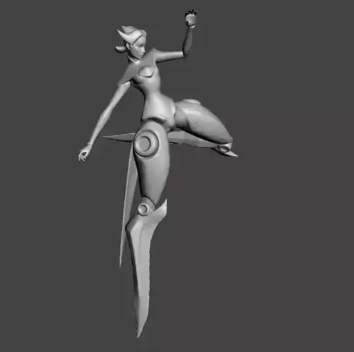 Camille 3D Model woman in flight