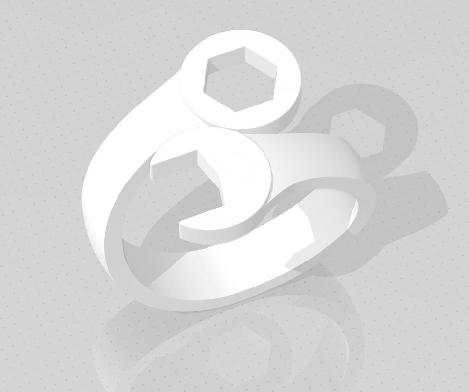 Famous wrench ring  3D print model_8