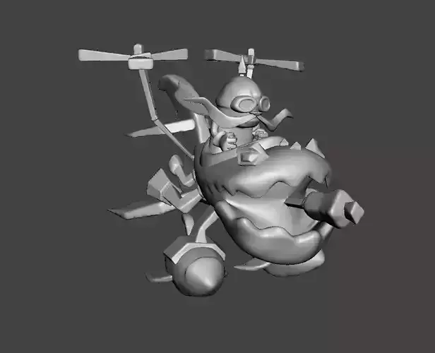 Corki 3D Model robot with helicopter 3D print model