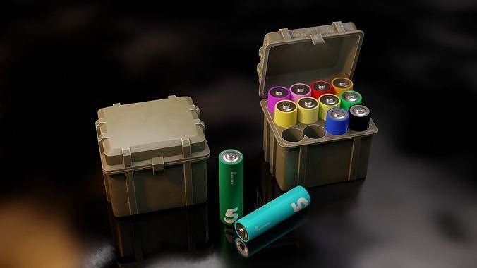 Battery Box Case Low-poly 3D model