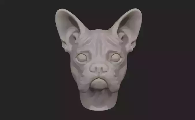 French Bulldog Bust-Necklace 3D Print